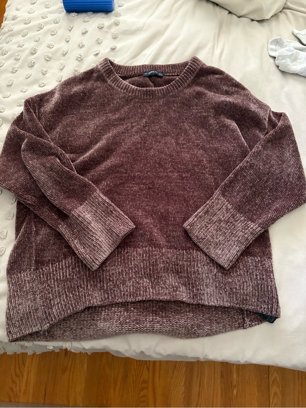 Zara Cozy Chenille Crewneck Sweater - Dusty Brown